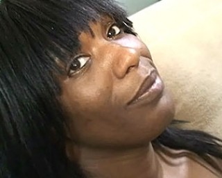 See this black mature beauty enjoy a piece of white meat